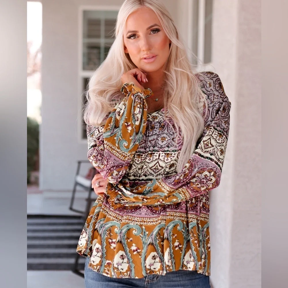 Free Spirited Boho Blouse Long Sleeve - Picture 3 of 5
